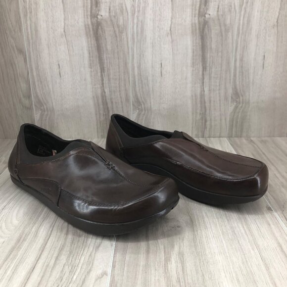 Earth Shoes Womens 8.5B Reflect Brown Leather Slip On Comfort Loafers - Picture 3 of 10